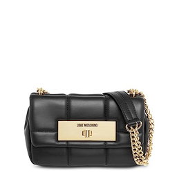 LOVE MOSCHINO SHOULDER BAG WOMEN JC4415PP0FKR0000 BLACK SMALL LINED INTERIOR