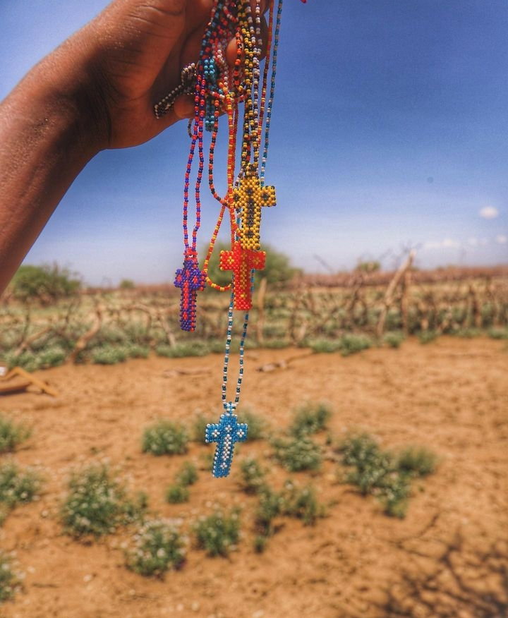 Beaded Cross Necklace 