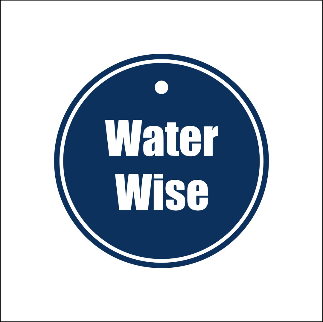 Plastic Tag Navy Water Wise @ R25 each 