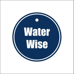 Plastic Tag Navy Water Wise @ R25 each 