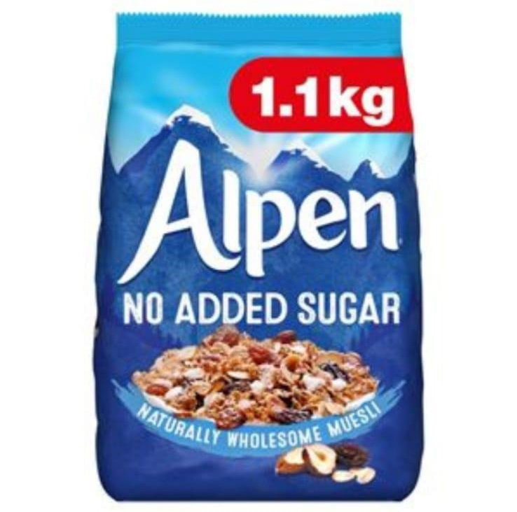 ALPEN NO ADDED SUGAR 1.1kg 6 per case bb 18/5/24