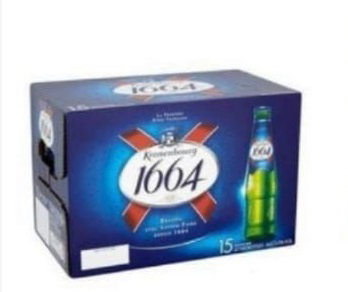 Kronenbourg 1664 15x275ml premium lager bottles bb 30/04/2024