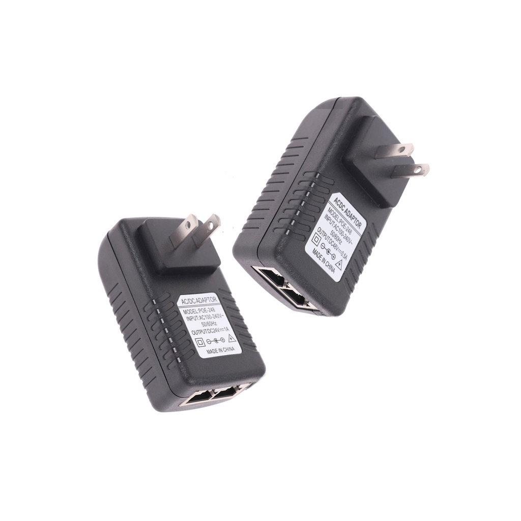 110V-240V AC to 24V/1A or 48V/0.5A DC POE Injector Power Adapter