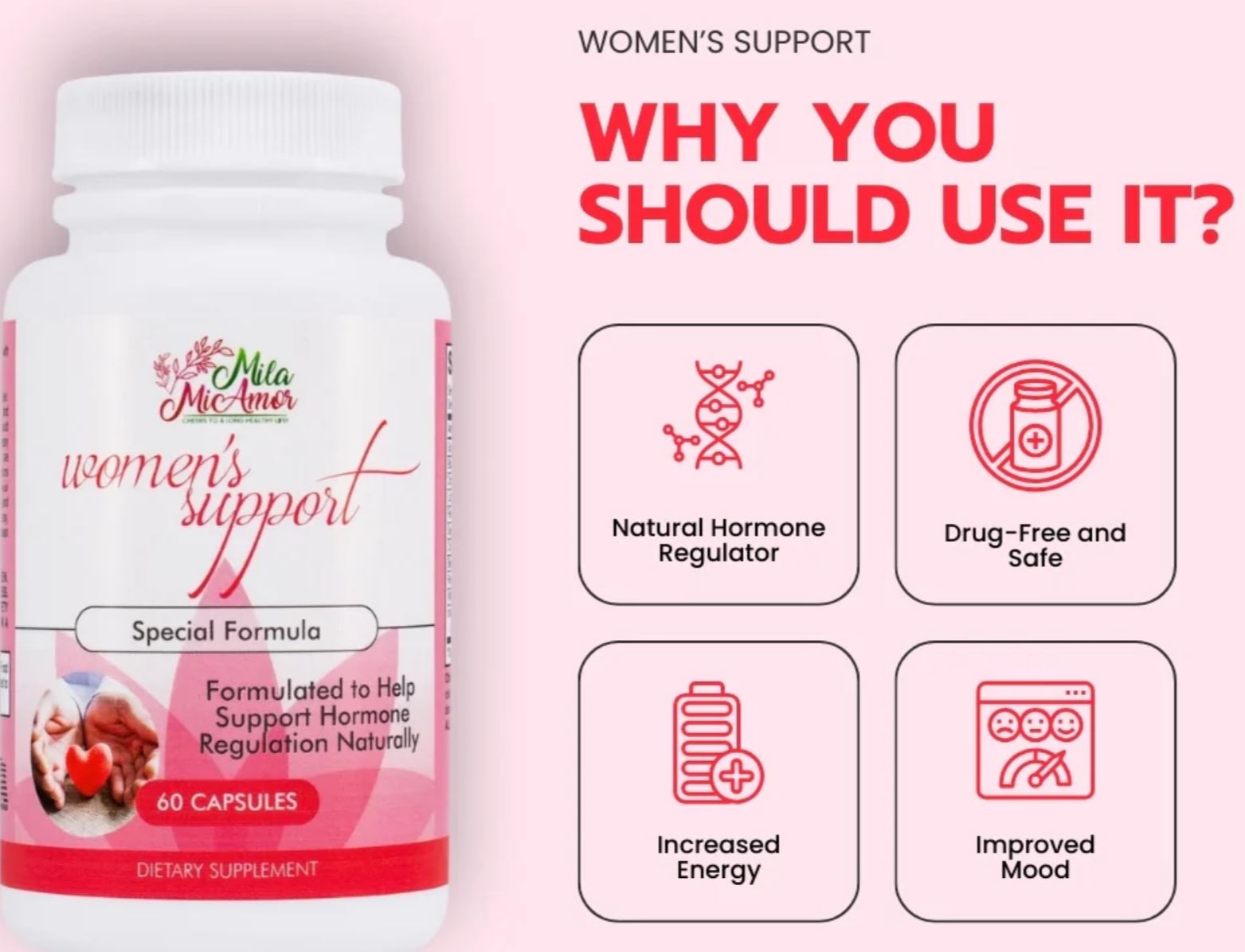 MILAMIAMOR - WOMEN'S SUPPORT | SPECIAL FORMULA | HORMONE REGULATOR W/ NATURAL INGREDIENTS _1