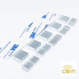 Aluminum Heat Sink 3pc Set with Adhesive for Orange Pi, Raspberry Pi