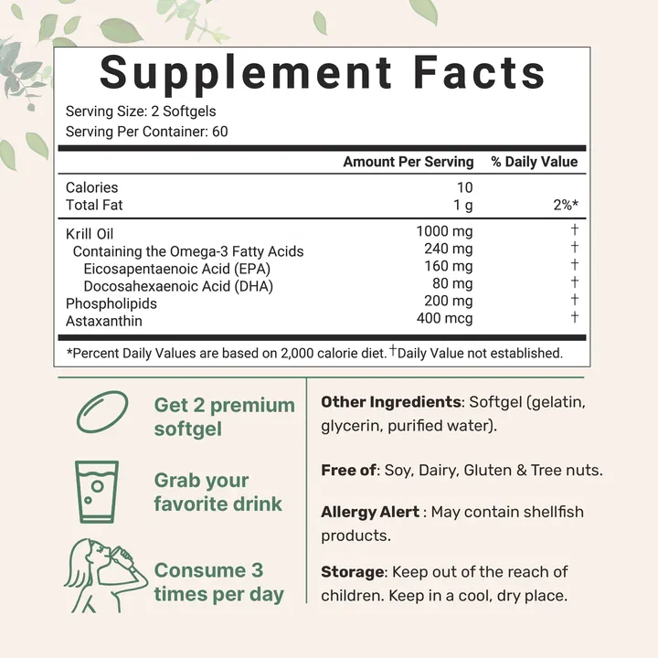 Antarctic Krill Oil Supplement 2 Pack, Rich in Omega 3_1