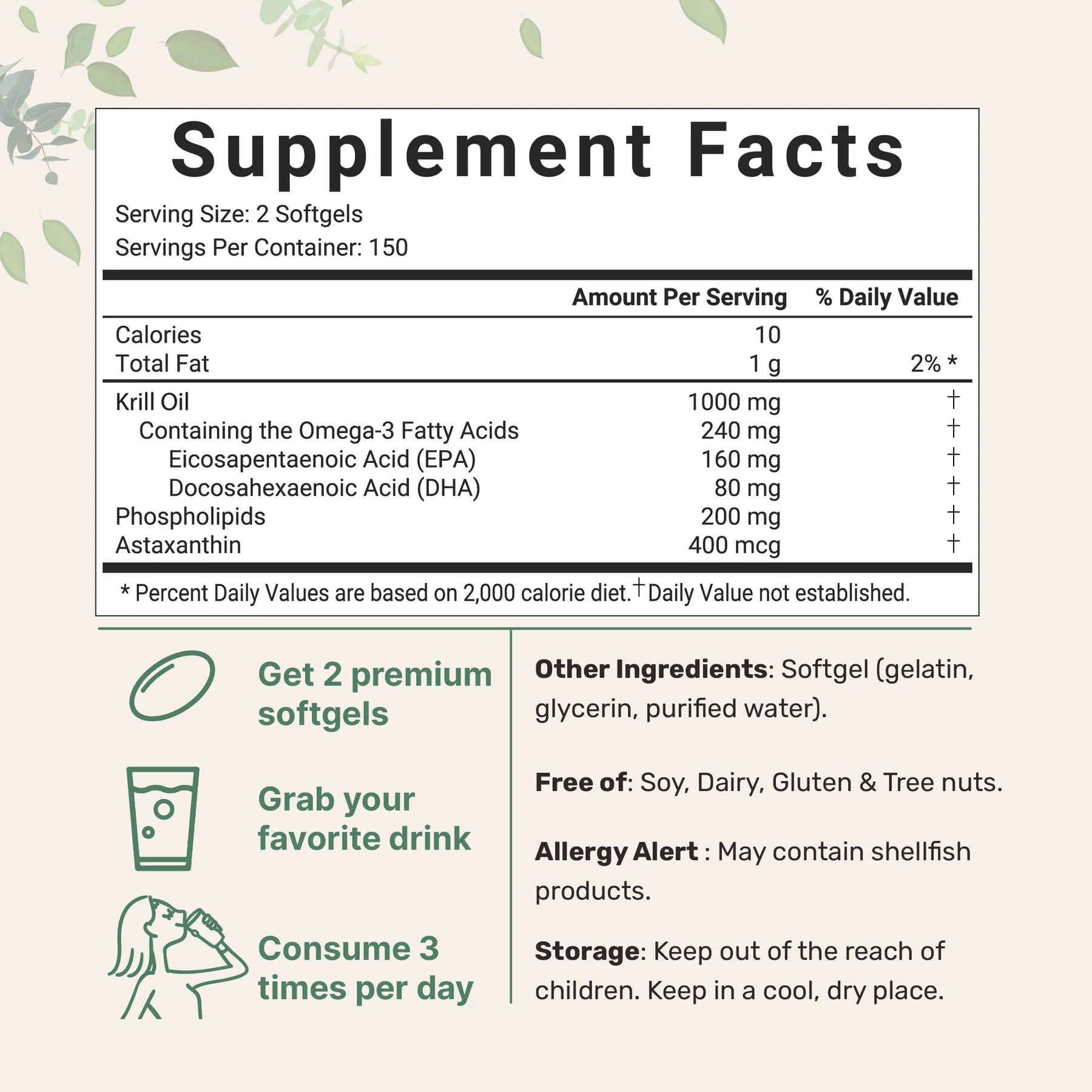 Antarctic Krill Oil with Omega 3- 300 softgels_2