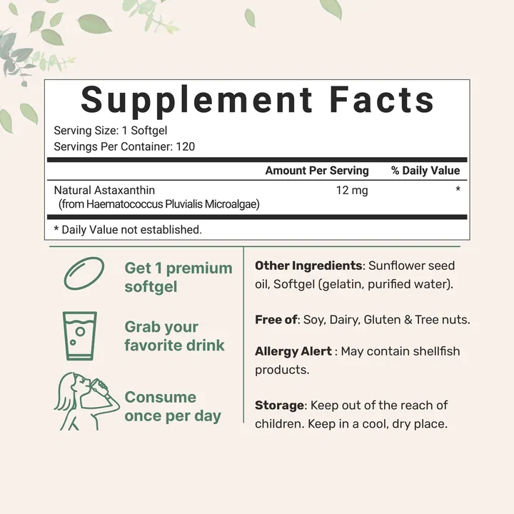 Astaxanthin 12mg, 120 softgels_2