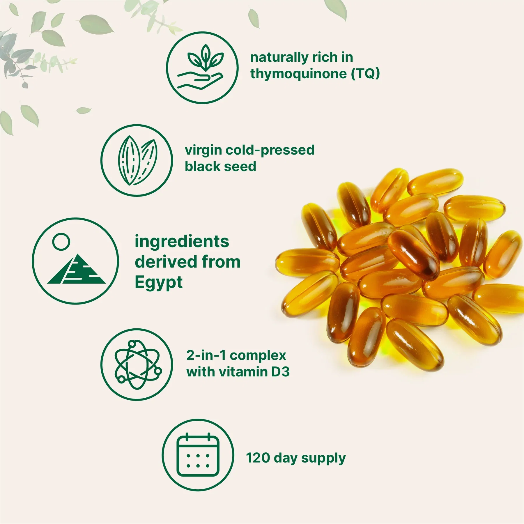 Black Seed Oil with Vitamin D3, 240 softgels_1
