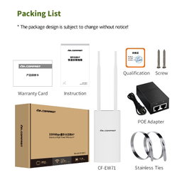 COMFAST CF-EW71 High Power Outdoor WiFi CPE 48V POE Power Adapter Double 6 DBi Wireless Access Point