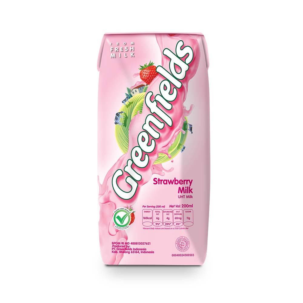 Greenfields UHT Strawberry Milk 200ml _0
