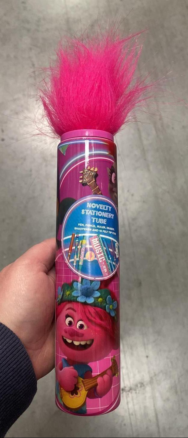 Trolls movie novelty tube all stationary inside -B