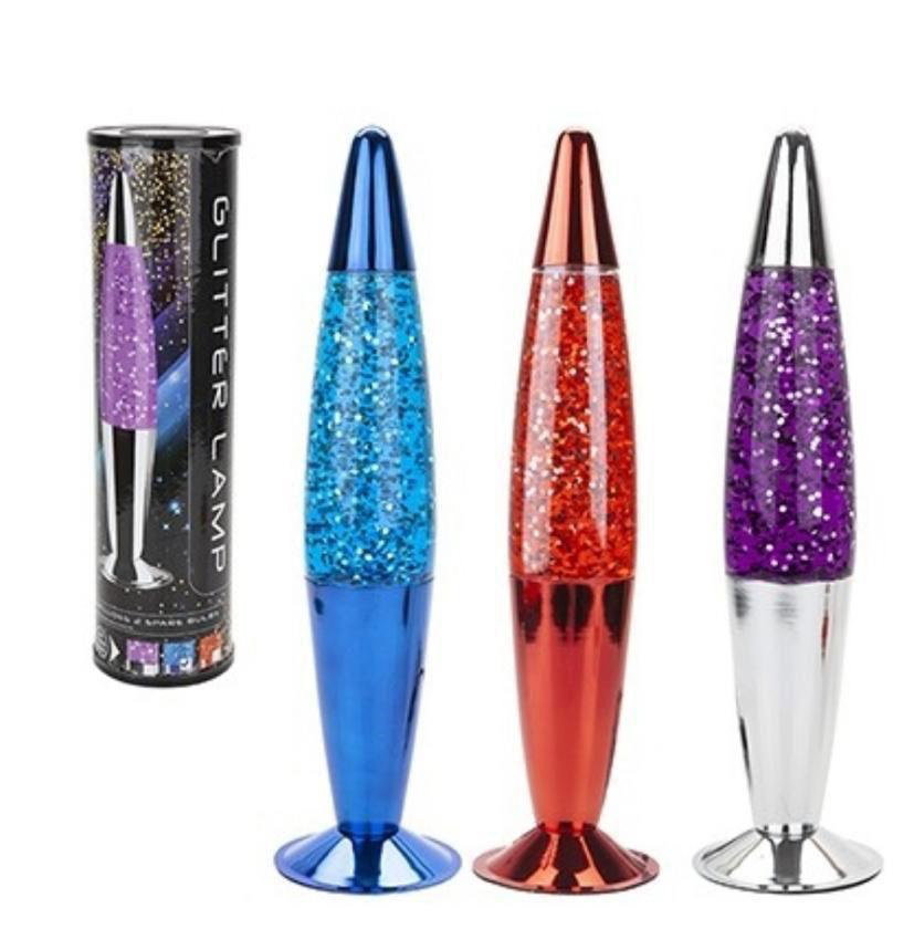 Cosmic bullet shaped glitter lava lamp random colour