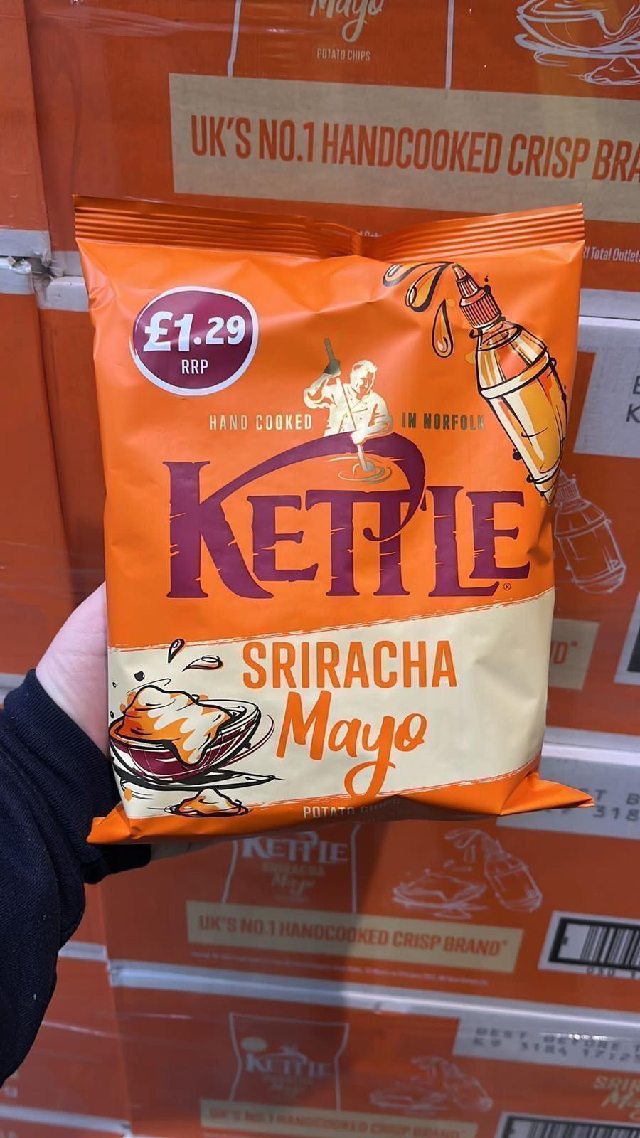 ⭐️REDUCED PRICE⭐️. Kettle sriracha mayo pm £1.29 80g BBE 16/12/23
