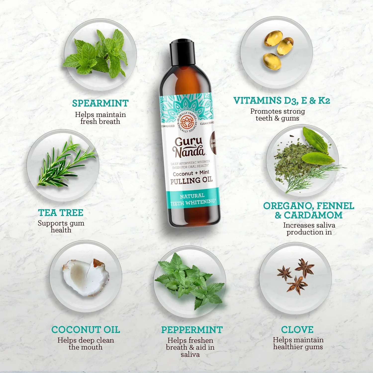 COCOMINT PULLING OIL WITH 7 ESSENTIAL OILS & VITAMINS D3, E & K2 (MICKEY D FORMULA) - 8 OZ_1