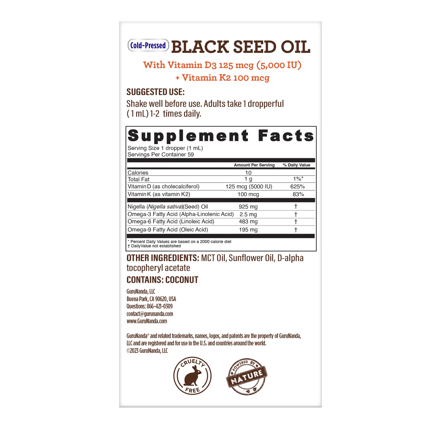COLD PRESSED BLACK SEED OIL WITH VITAMIN D3, K2, & E_8