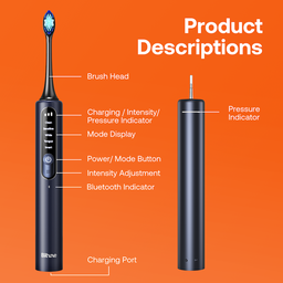 Bitvae Smart S3 Sonic Electric Toothbrush, 180-Day Battery Life, Travel Case