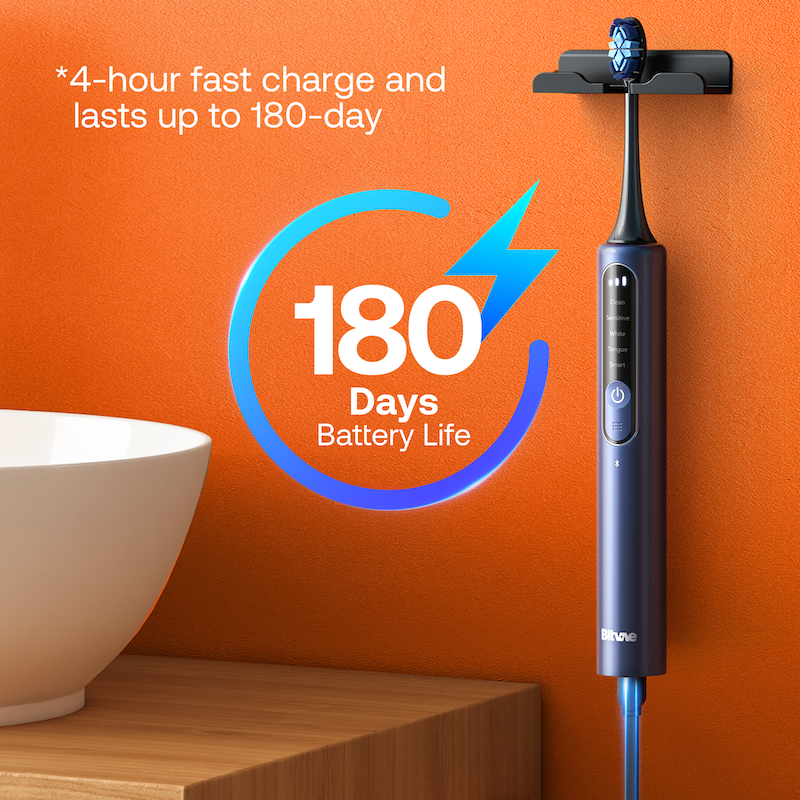 Bitvae Smart S3 Sonic Electric Toothbrush, 180-Day Battery Life, Travel Case_6