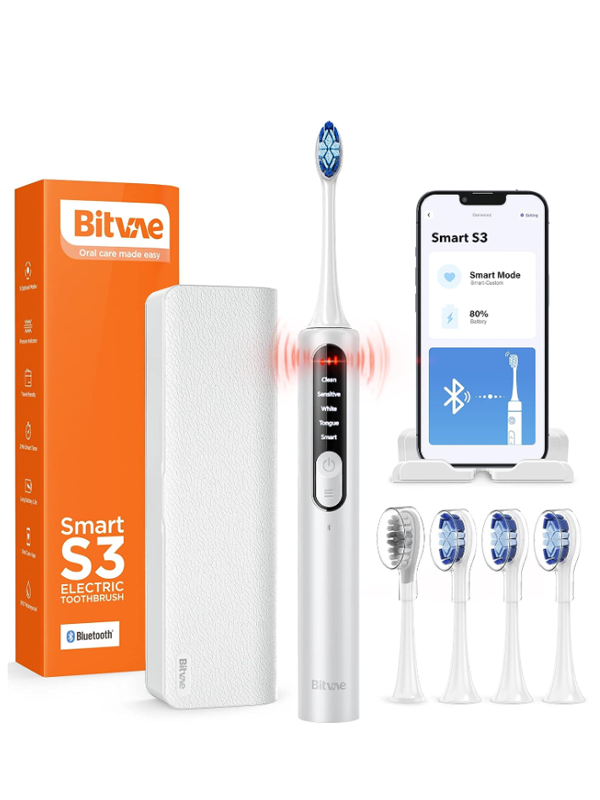 Bitvae Smart S3 Sonic Electric Toothbrush, 180-Day Battery Life, Travel Case_1