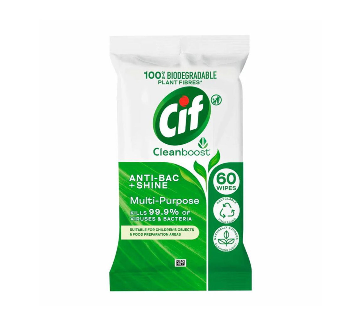 Cif pro formula professional anti bac & shine wipes 4 per case BBE 09/24