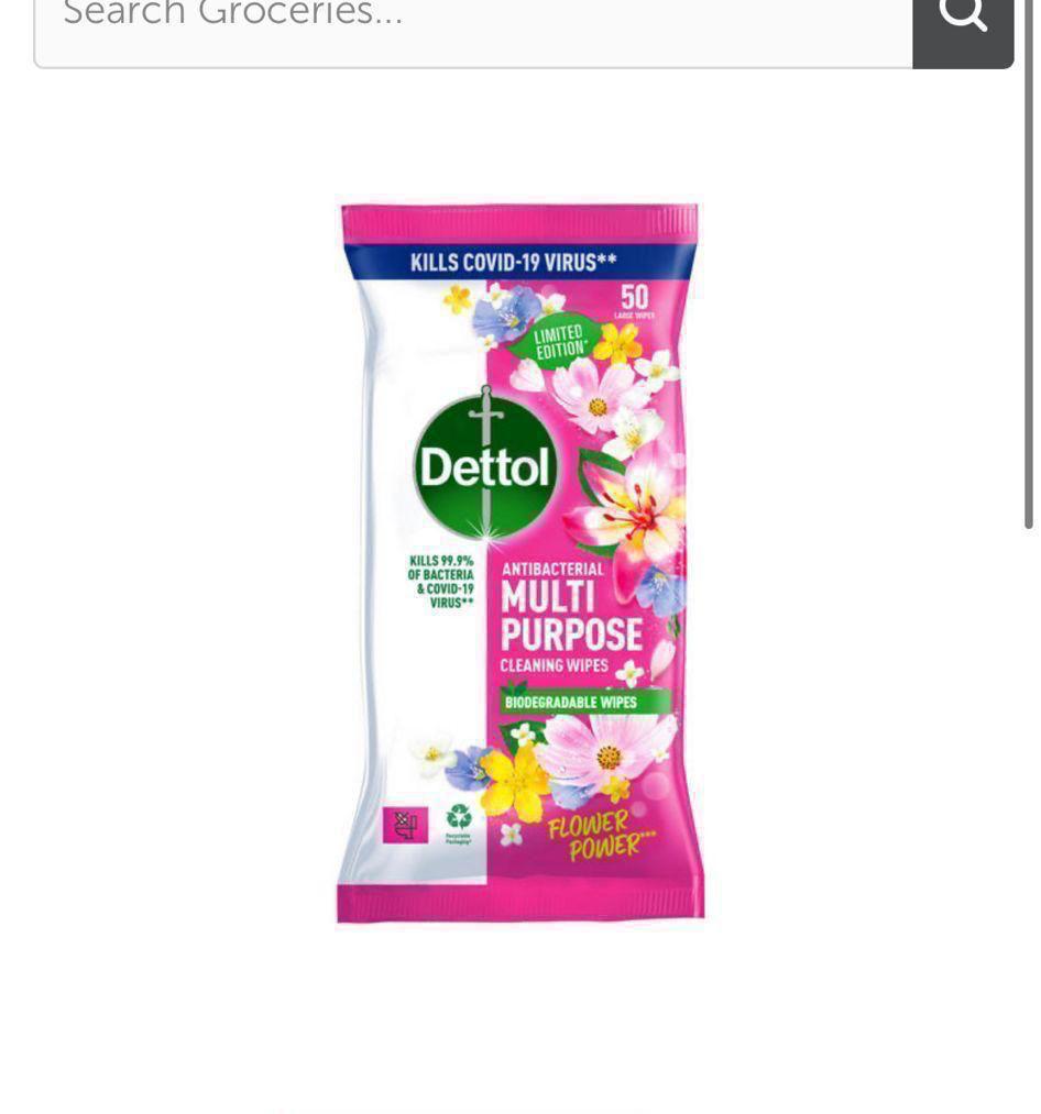 Dettol flower power wipes 8x50pk BBE 30/06/25