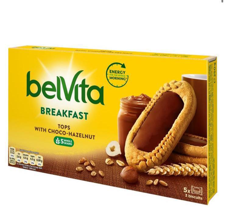 Belvita breakfast tops with choc & hazelnut 8x5pk BBE 01/12/23