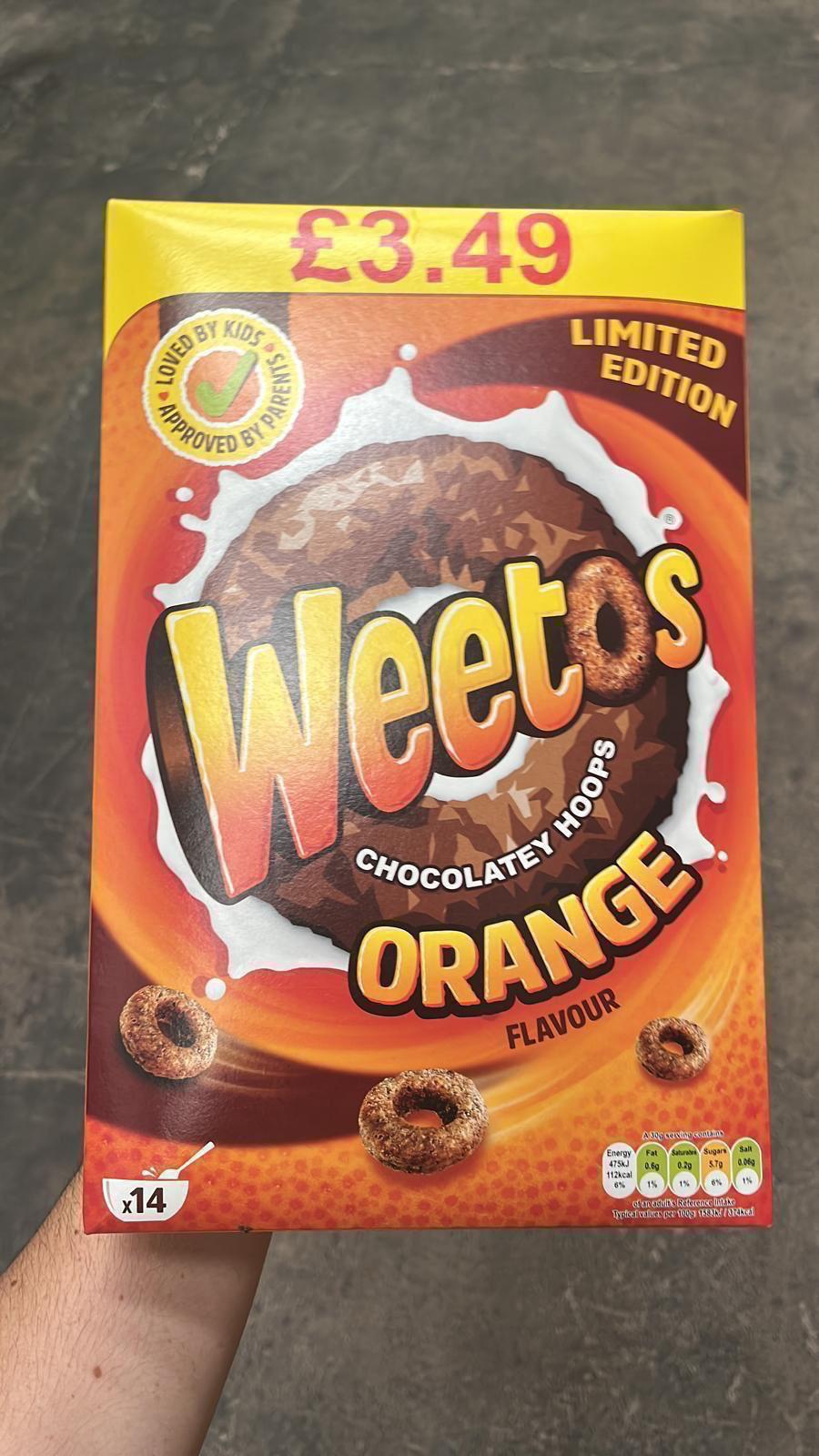 ⭐️ REDUCED PRICE ⭐️ Weetos orange chocolatey hoops 8x420g BBE 14/12/23