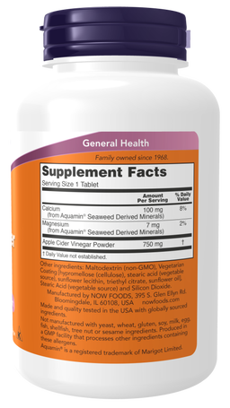 Apple Cider Vinegar, Extra Strength 750 mg Tablets
