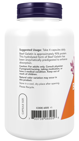 Beef Gelatin 550 mg Capsules - Nutritional Support