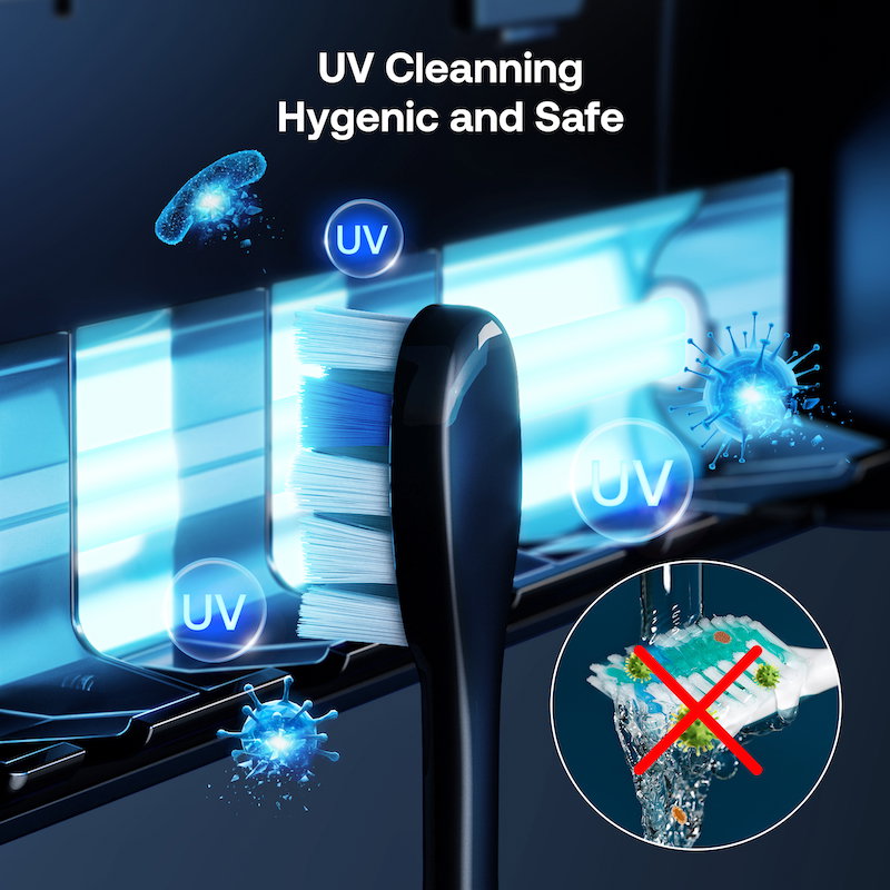 Bitvae S2+HD Smart Electric Toothbrush with Wall-mounted UV Cleaning Case, ADA Accepted, 8 Brush Heads_5