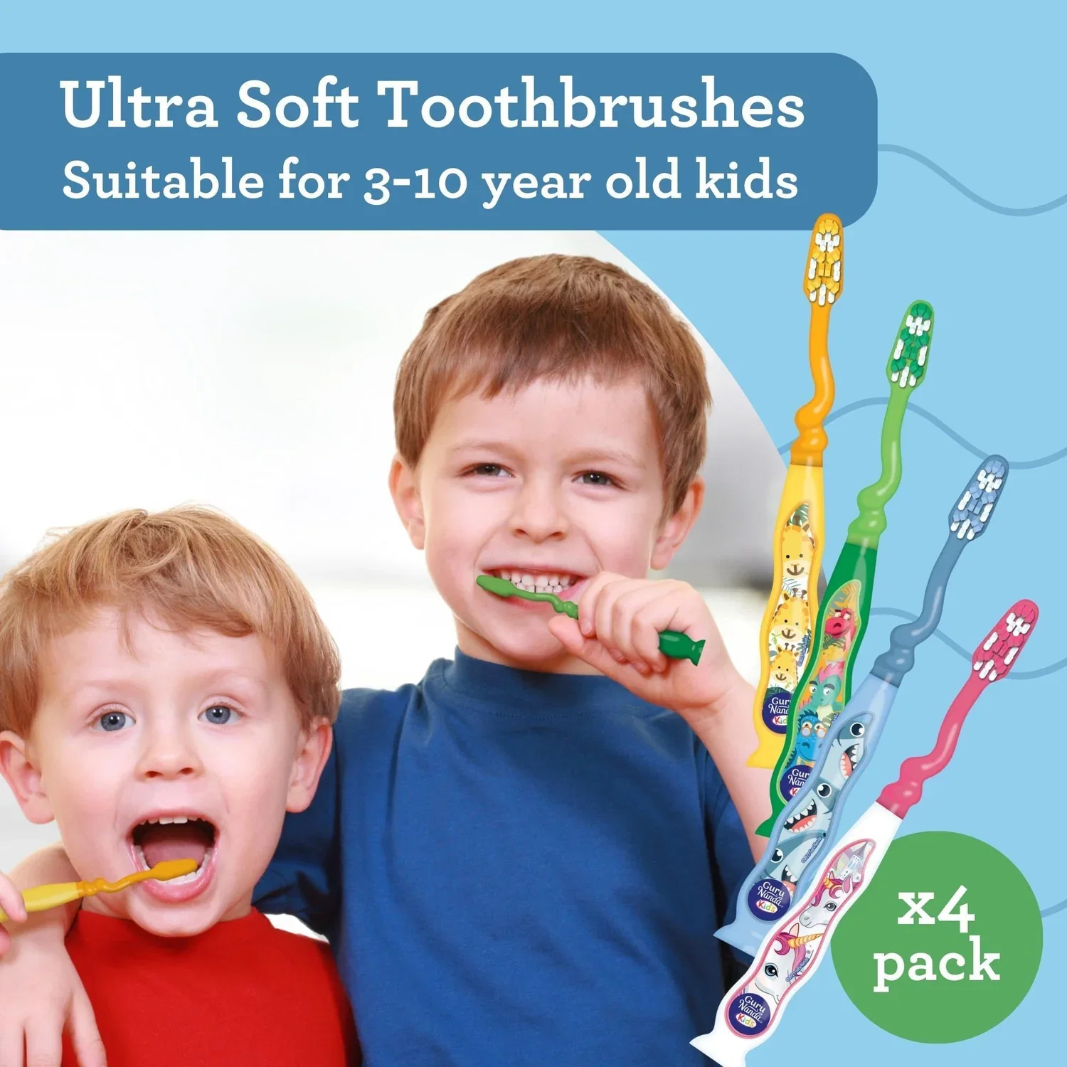 FUN ANIMALS KIDS' TOOTHBRUSH WITH SUCTION CUP (4-PACK)_2