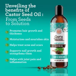 COLD-PRESSED CASTOR OIL - 8 OZ