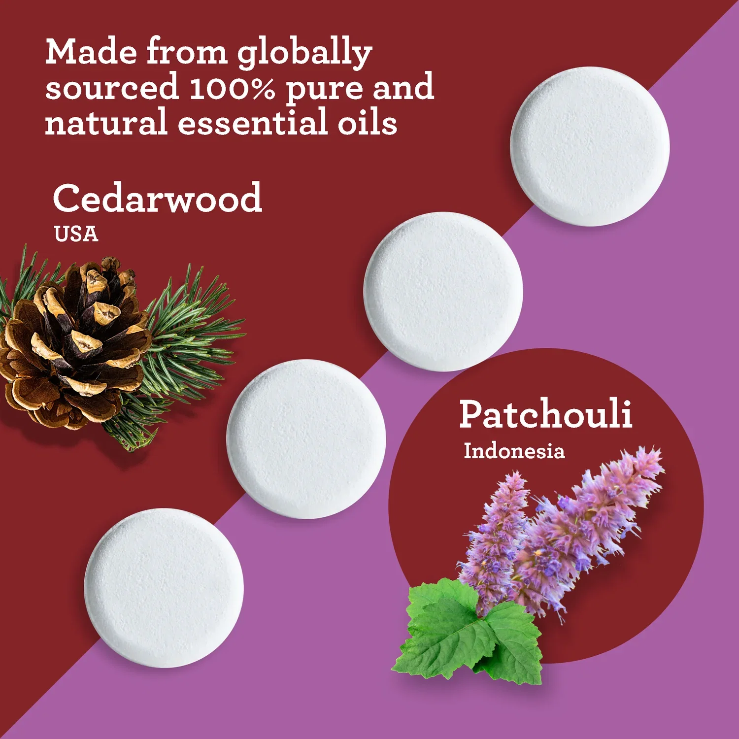 TRANQUILITY CEDARWOOD & PATCHOULI SHOWER STEAMERS - INDIVIDUALLY WRAPPED - 10 COUNT_1
