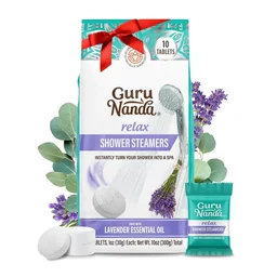 RELAX LAVENDER SHOWER STEAMERS - INDIVIDUALLY WRAPPED - 10 COUNT