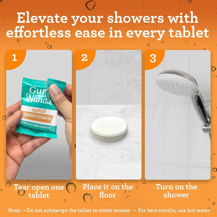 UPLIFT ORANGE SHOWER STEAMERS - INDIVIDUALLY WRAPPED - 10 COUNT_5