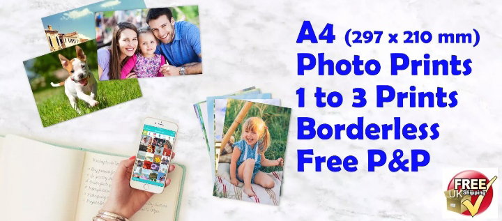A4 (297 x 210 mm) (11.7x 8.3) Borderless 