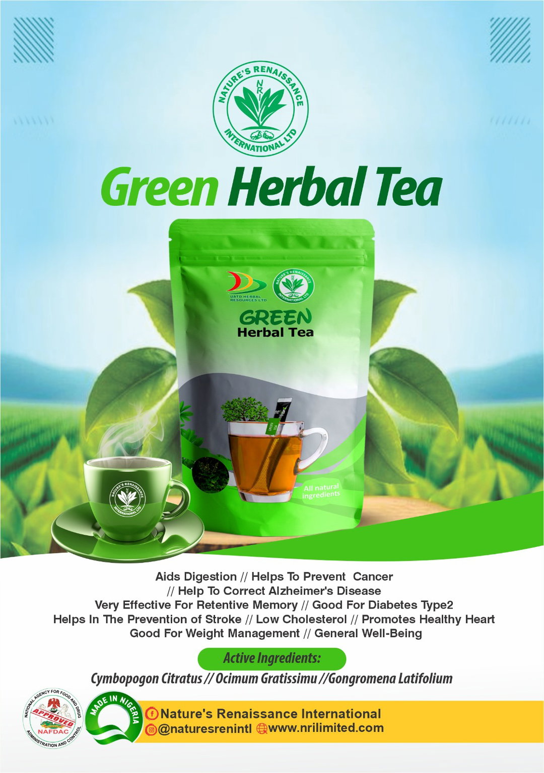 Green herbal tea