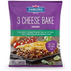 Emborg Shredded 3 Cheese Bake 200g