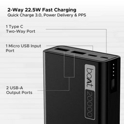 BoAt Energyshroom PB400 22.5W Powerbank 20000mAh - Carbon Black