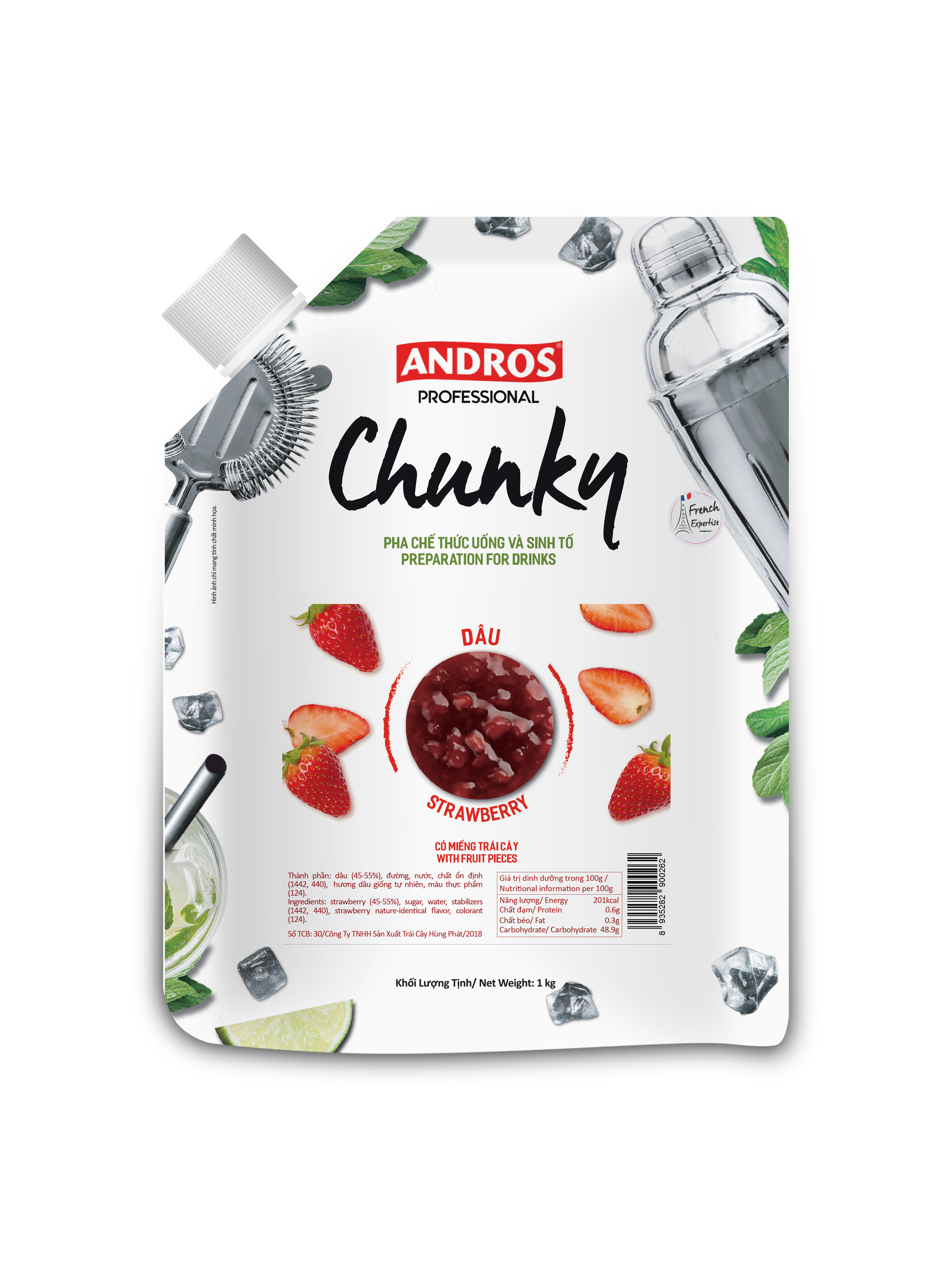 Andros Strawberry Chunky 1kg _0