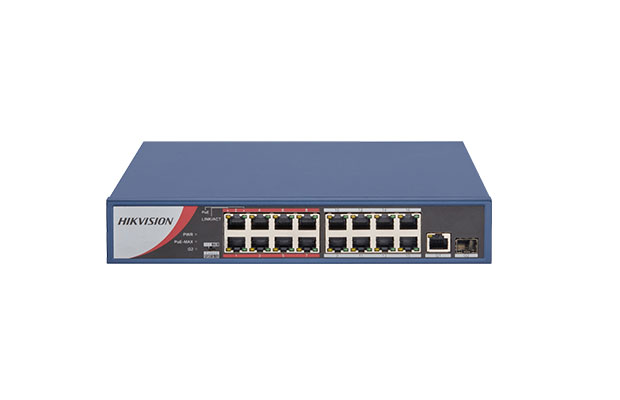DS-3E0318P-E/M - HIKVISION 16 Port Fast Ethernet Unmanaged POE Switch