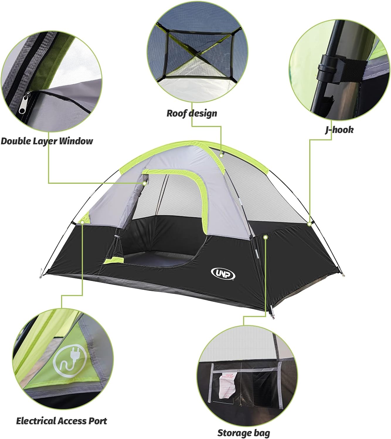 Camping Tent 2 Person, Waterproof Windproof Tent_3