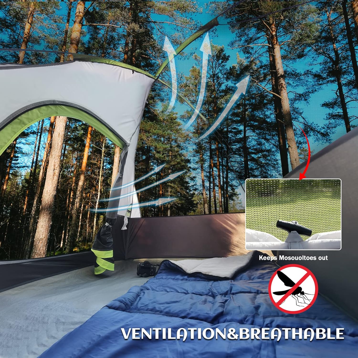 Camping Tent 2 Person, Waterproof Windproof Tent_5