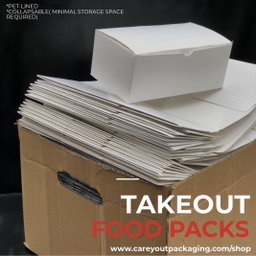 QUICK SERVICE TAKEOUT BOXES - PLAIN WHITE 