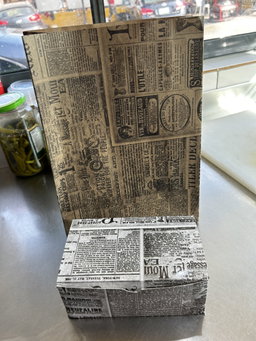  QUICK SERVICE TAKEOUT BOXES - RETRO NEWSPAPER PRINTS 