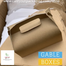 TAKEOUT GABLE BOXES - PLAIN BROWN - 