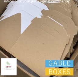 TAKEOUT GABLE BOXES - PLAIN BROWN - 