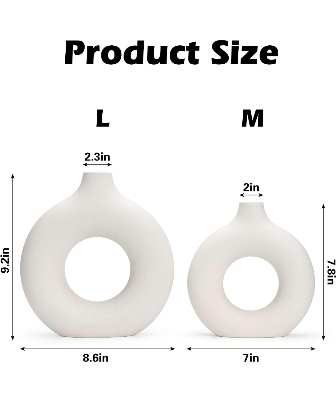 Beige/White Ceramic Donut Vases_2