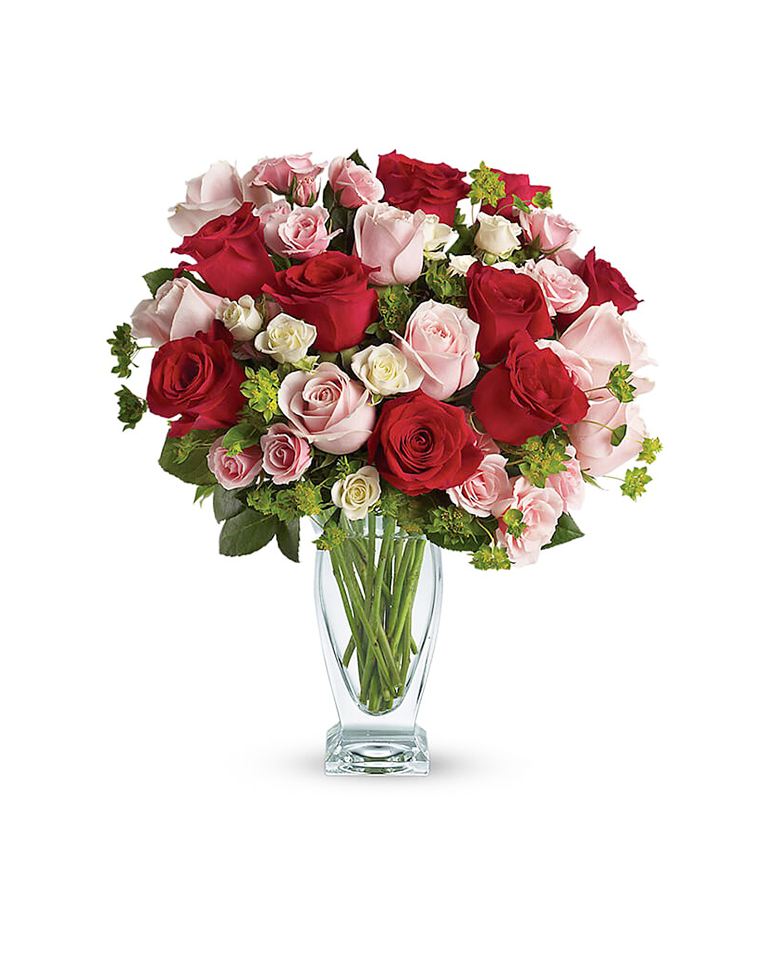 Rose Symphony in glass Vase_0