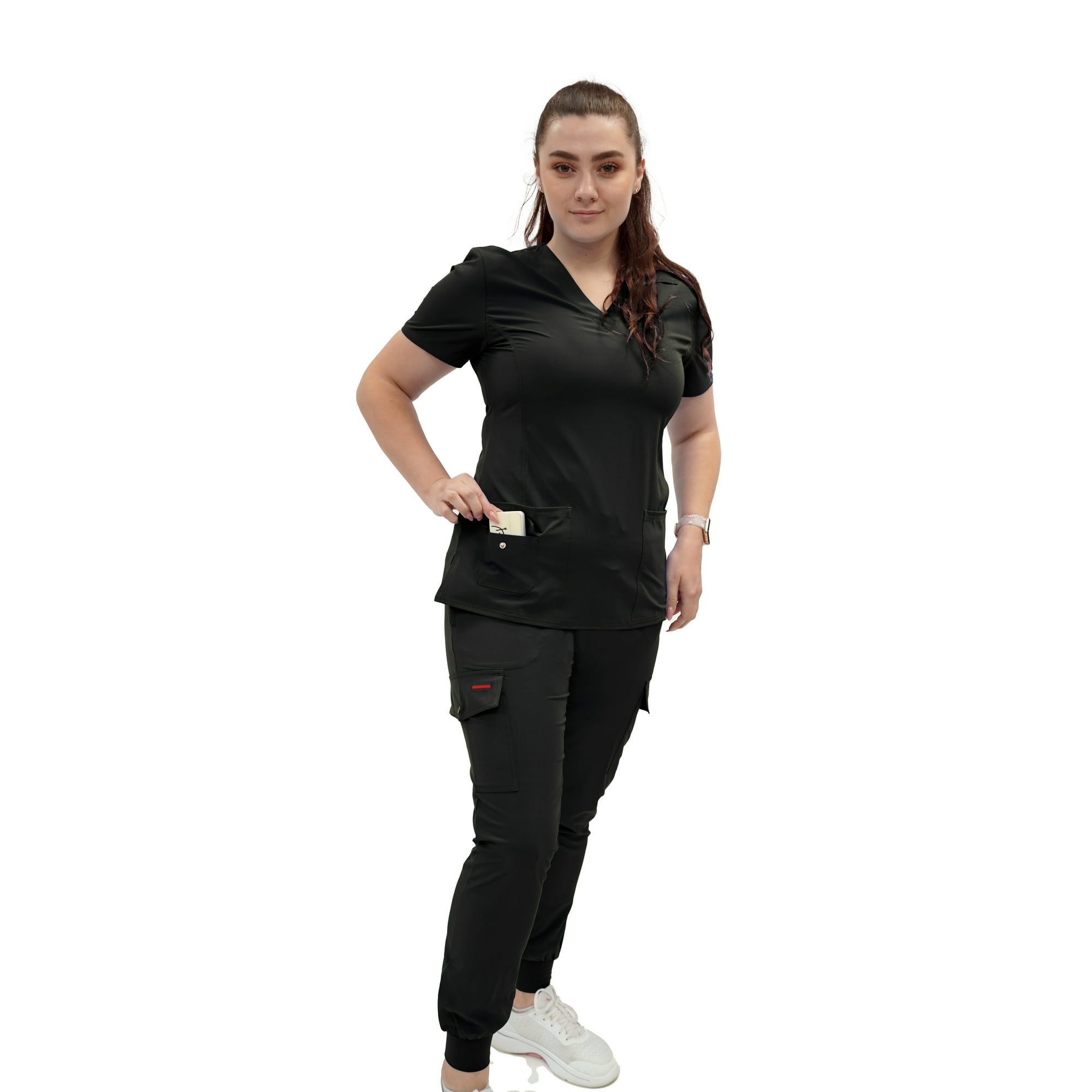 BLACK SCRUB TOP_0
